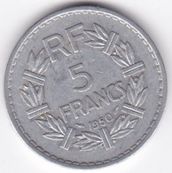 5 Francs Lavrillier 1950, 9 Fermé , Aluminium - 5 Francs