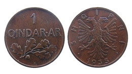!!! ALBANIA 1 QINDAR - AR 1935 !!! - Albania