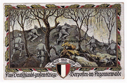 Vorposten Im Argonnerwalde, Aus Deutschlands Großem Krieg, Argonnen, Militär, WW1, Alte Postkarte 1918, Feldpost IR 24 - Guerra 1914-18