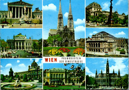 12577 - Wien - Wien Prunkbauten Der Ringstrasse , Burgtheater , Kursalon , Rathaus , Mehrbildkarte - Gelaufen 1980 - Ringstrasse