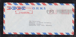 New Zealand 1967 Meter Airmail Cover 2Sh + 3d Aukland To Newcastle England TAKAPUNA - Lettres & Documents