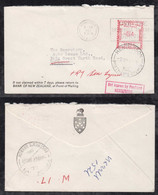 New Zealand 1967 Meter Cover 4d HENDERSON Local Use Returned POSTMENS BRANCH + Not Known By Postman Postmarks - Cartas & Documentos