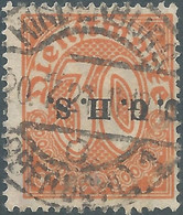 Alta Slesia,Germany Poland,1920 Upper Silesia, Overprint Inverted C. G. H. S. On  Dienst Briefmarke 30 Pfg,Oblitéré - Silesia