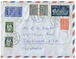 (SS 24) Norvège - Norge - Norway Cover Posted To Australia - 1963(with Many Stamps) - Lettres & Documents