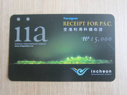 Dacom Collect Call Prepaid Phonecard,Incheon Airport Foreigner Receipt For P.S.C. - Corée Du Sud