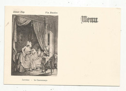 Menu , Elixir Tisy , Vin Baudon , Arts ,pentures & Tableaux ,Lavreince , Le Contretemps , 160 X 110 Mm, Frais Fr 1.65 E - Menus