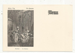 Menu , Elixir Tisy , Vin Baudon, Pentures & Tableaux , Baudouin , Le Curieux , 160 X 110 Mm, Frais Fr 1.65 E - Menus