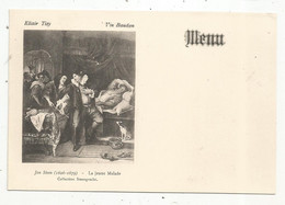 Menu , Elixir Tisy , Vin Baudon, Pentures & Tableaux , Stern, La Jeune Malade , 160 X 110 Mm, Frais Fr 1.65 E - Menus