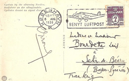 DANEMARK  - FLAMME :  KOBENHAVN "BENYT LUFTPOST" - 1938 -  SUR CP  CYCLISTES DEVANT UN SIGNAL D'ARRET - Frankeermachines (EMA)