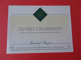 Etiquette Neuve Gevrey Chambertin Gérard Boyer - Bourgogne