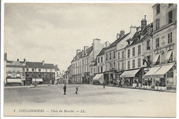 CPA 77 1 COULOMMIERS PLACE DU MARCHE / LL / TBE / HOTEL RESTAURANT - Coulommiers