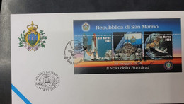 A) 1998, SAN MARINO, SPACE, SECOND FLAG TRIP, FDC, ROCKETS, XF - Storia Postale