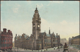 Town Hall, Sheffield, Yorkshire, C.1910 - Brown & Rawcliffe Postcard - Sheffield