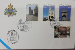 A) 1994, SAN MARINO, CASTLES, FDC, CENTENARY OF THE PALACE OF THE GOVERNMENT, XF - Cartas & Documentos