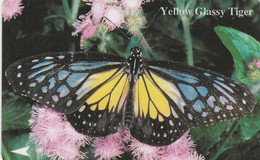Singapore, SIN-043B, Butterflies, Yellow Glossy Tiger, 2 Scans. - Vlinders