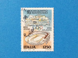 1996 ITALIA FRANCOBOLLO USATO ITALY STAMP USED ATLANTA GIOCHI OLIMPICI OLIMPIADI 1250 LIRE - 1991-00: Afgestempeld