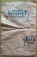 Petite Feuille De Papier D'emballage Avec 1 Publicité, Teinturerie ECOLIVET à SAINT HILAIRE DU HARCOUET, (50) - Supplies And Equipment