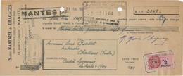 LETTRE DE CHANGE - SOCIETE NANTAISE DE DRAGAGES - NANTES - ANNEE 1947 - Letras De Cambio