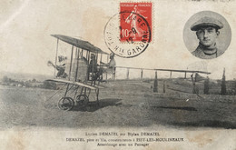 Aviation - Aviateur Lucien DEMAZEL Sur Son Biplan Avion - Atterrissage Avec Passager - Constructeur ISSY LES MOULINEAUX - Aviateurs