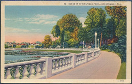 Scene In Springfield Park, Jacksonville, Fla. / Solo Prexie - Posted 1940 - Jacksonville