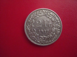 SUISSE = MONNAIE  DE 2 FRANCS DE 1937 EN ARGENT - Switzerland
