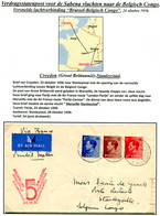 1936 (Oct 23rd) Croydon Aerodrome Air France / SABENA First Flight Airmail Cover - Stanleyville,Belgian Congo Via Paris - Storia Postale