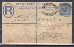 Brief Registered Liverpool Naar Wismar (Duitsland) Via Registered London - Brieven En Documenten