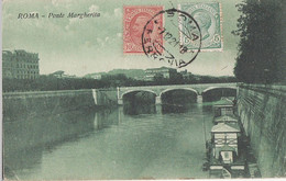 389 – Vintage 1921 – Italia Italy – Roma Rome – Ponte Margherita Bridge – Good Condition – Stamps Postmark – 2 Scans - Ponts