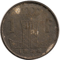 1 Franc – Belgique – 1944 – Légende Flamande – Zinc – Etat B – KM 128 - 1 Franc