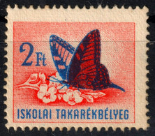 Butterfly Butterflies Insect FLOWER - School OTP Bank / Children Savings Tax Stamps / Revenue Stamp 1950's HUNGARY - Fiscaux