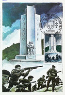 ►  Carte Maximum Card - 1969 Soie/Silk - Monument De La Résistance - Maquis Du Mont Mouchet Auvergne - Saint-Flour - 1960-1969