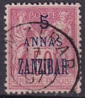 ZANZIBAR - 5 A. Sur 50 C. Sage Au Type II Oblitéré TTB - Usados