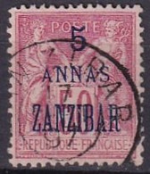 ZANZIBAR - 5 A. Sur 50 C. Sage Au Type II Oblitéré TTB - Used Stamps