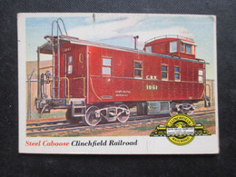 Trading Card - Chromo TOPPS RAILS & SAILS 1955 (V2105) STEEL CABOOSE (2 Vues) CLINCHFIELD Railroad N°9 - Auto & Verkehr