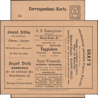 Berlin 1873. Poste Privée, Entier Postal Annonces. Bières Nationales Et étrangères Grünthal, Ingénieurs, Lits Textile - Bières