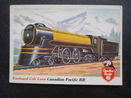 Trading Card - Chromo TOPPS RAILS & SAILS 1955 (V2105) ENCLOSED CAB LOCO (2 Vues) CANADIAN PACIFIC RR N°16 - Moteurs