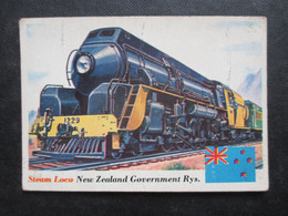 Trading Card - Chromo TOPPS RAILS & SAILS 1955 (V2105) STEAM LOCO (2 Vues) NEW ZEALAND GOVERNMENT RYS. N°18 - Engine