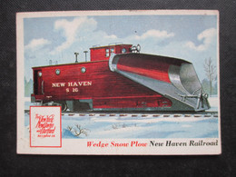 Trading Card - Chromo TOPPS RAILS & SAILS 1955 (V2105) WEDGE SNOW PLOW (2 Vues) NEW HAVEN RAILROAD N°31 - Engine