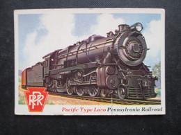 Trading Card - Chromo TOPPS RAILS & SAILS 1955 (V2105) PACIFIC TYPE LOCO (2 Vues) PENNSYLVANIA RAILROAD N°38 - Auto & Verkehr