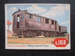 Trading Card - Chromo TOPPS RAILS & SAILS 1955 (V2105) STEAM LOCOMOTIVE (2 Vues) CLEAMAX-GEARED TYPE N°39 - Auto & Verkehr