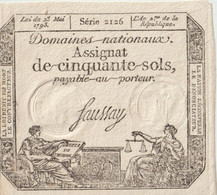 Assignat De Cinquante Sols  23/05/1793 - Assignats & Mandats Territoriaux