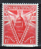 New Zealand 19486  single 1½d  Stamp From The Set Issued To Celebrate Peace In Mounted Mint. - Unused Stamps