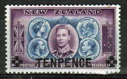 New Zealand 1944  single 10d Overprint  Stamp In Mounted Mint. - Ungebraucht