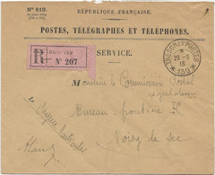 LETTRE RECOMMANDEE POSTES,TELEGRAPHE FRANCHISE MILITAIRE OBLITEREE CAD - TRESOR ET POSTES *139* ANNEE 1916 - - Lettres & Documents