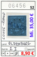 Oldenburg 1852 - Michel 2 I - Oo Oblit. Used Gebruikt - - Oldenburg