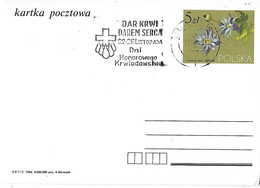 POLOGNE Polska - GDANSK - Entier 1 11 1985 Journées Journée Don Du Sang - Dar Krwi Darem Serca Croix Rouge - Storia Postale