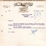 Facture - MARSEILLAN - Négociants En Vins … BAUDASSE & Fils - 1953 - Factures