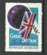 ENGLAND Great Britain Patriotic Vignette MNH - Cinderelas