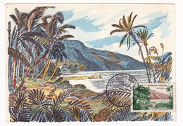 Carte Maximum 1957 Guadeloupe Rivière Sens - Storia Postale