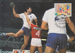 Carte  Maximum  1er  Jour    ILES   FEROE     HAND - BALL    1989 - Handbal